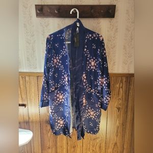 Morgan Lane Blue Floral Satin Robe